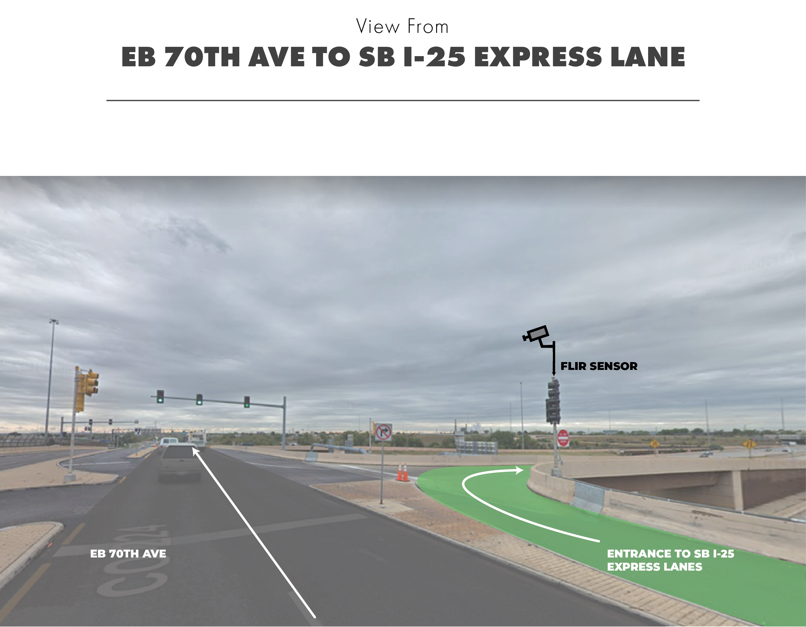 View of Flir Sensor Mount height at I-25 and I-70 juncture on wrong way detection