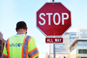 Navjoy field worker tracks stop sign conditions