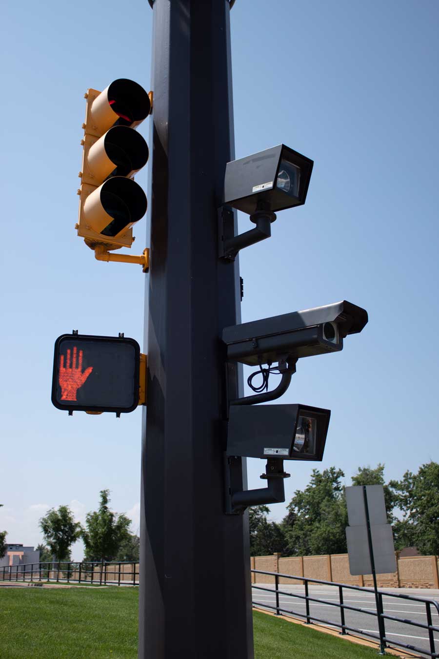 Red light camera at an intersection