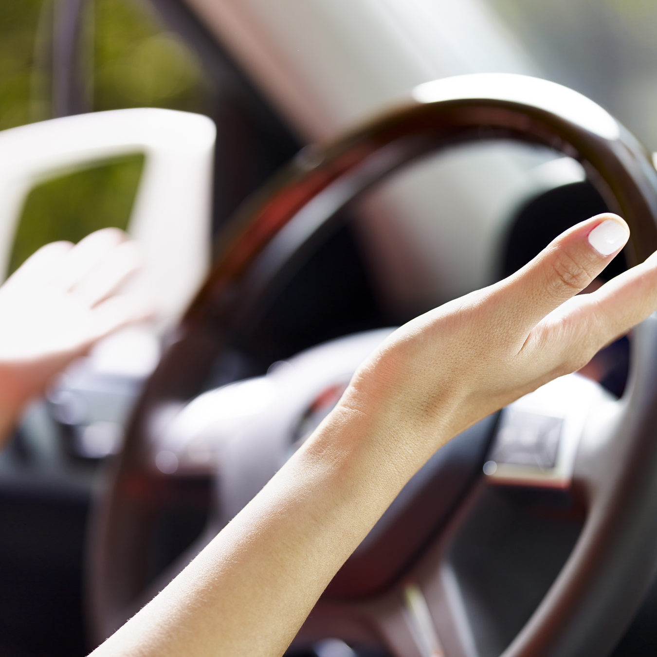 Hands off of steering wheel